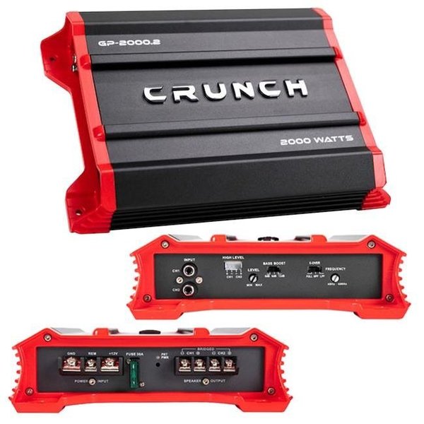 Crunch Crunch GP20002 2000W Ground Pounder Two Channel Car Audio Amplifier GP20002